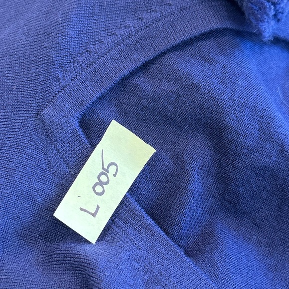 Trina Turk Sass Merino Wool Pointelle Fringe Trim Sweater Blue Small | L005 - Picture 12 of 12